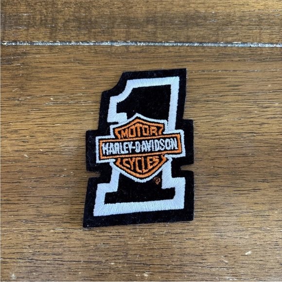 Harley-Davidson #1 Bar & Shield Patch 3”x 2”Number One New Blk/wht/org - Picture 1 of 2